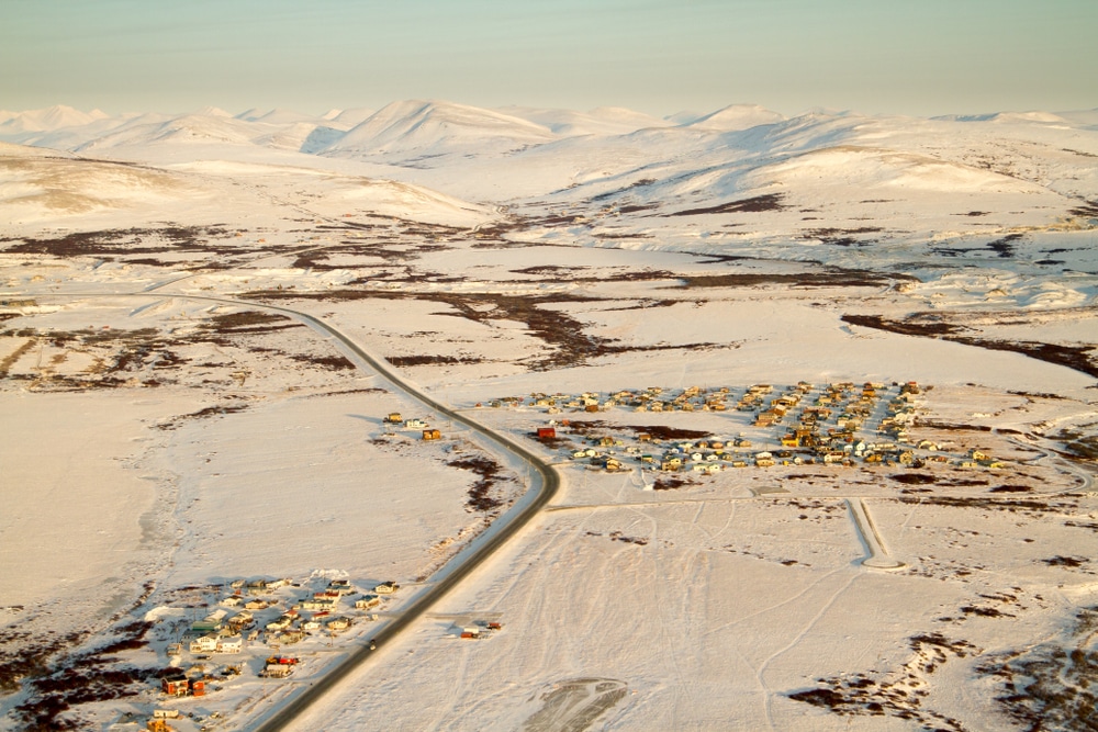 Aerial view of Nome Alaska