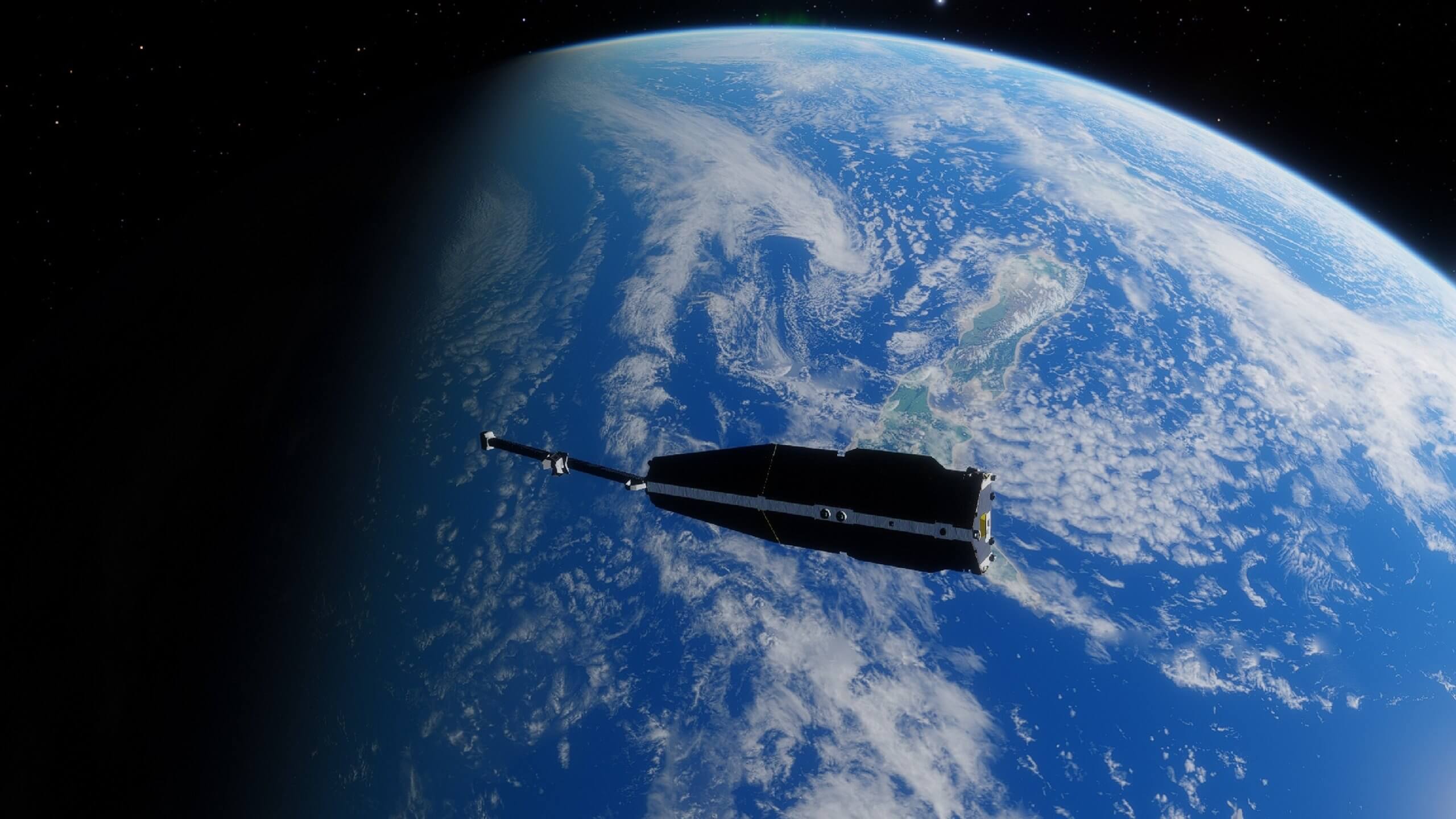 polar orbiting satellite in space