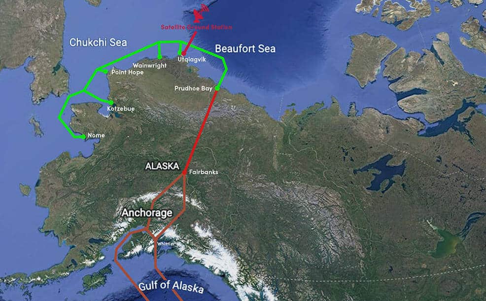 Map of the Quintillion Subsea System in the Alaska Arctic