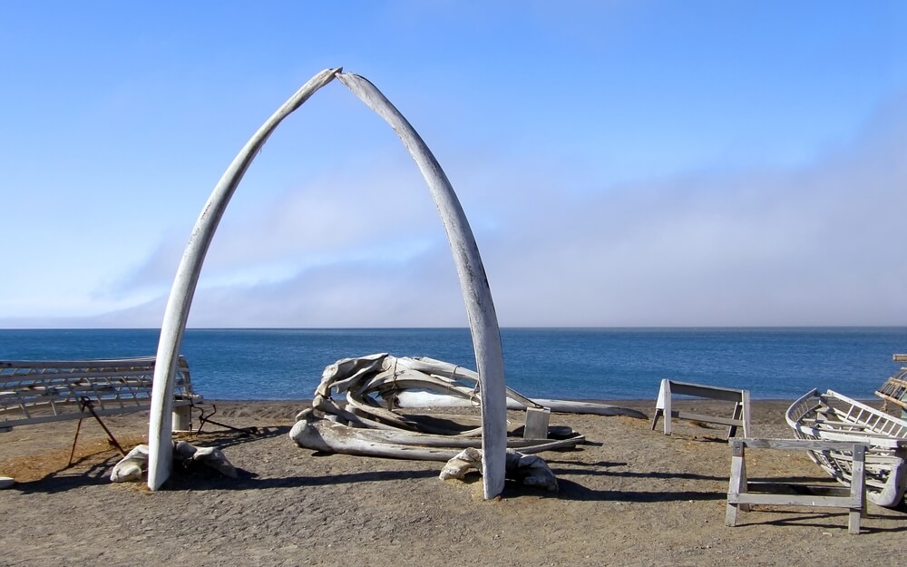 Whale Bone arch in Utqiaġvik, Alaska - site of the Quintillion HiLDA Ground Station
